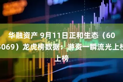 华融资产 9月11日正和生态（605069）龙虎榜数据：游资一瞬流光上榜